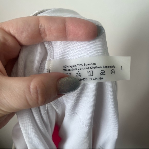 SweatyRocks One Piece V Neck Tie Front Pink & White Color Block Bathing Suit L - Picture 9 of 9